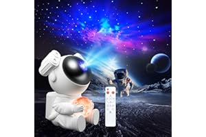 WIEDALK Astronauta Proyector Galaxy，Proyector Estrellas，Luz Nocturna con Nebulosa, 8 Modos, 360° Rotación y Control Remoto, Dormitorio y Proyector de Techo, Mejores Regalos Para Niños y Adultos