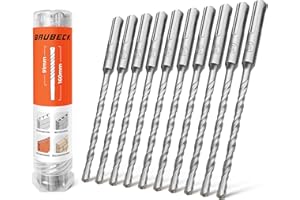 Foret SDS Plus BAUBECK 6 mm 160 mm (lot de 10) - Acier 40CR, foret béton/pierre, précision et robustesse, coffret forets SDS Plus