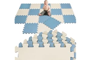LittleTom 18 Piezas Alfombra Bebé Desde el Primer Mes - 30x30 Colchoneta de Espuma EVA Acolchada - Superficie Puzzle Antideslizante para Niños Pequeños - Suelo Protector para la Habitación Infantil
