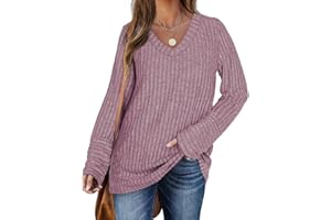 DUOEASE Felpa Donna Maniche Lunghe Casual A Manica con Scollo a V Leggeri l'inverno