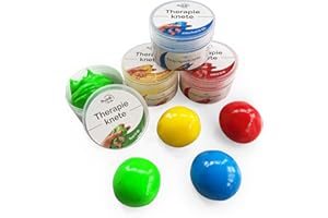‎MYSKILLS4LIFE 4er Set Premium Therapieknete, geruchlos vegan rückstandsfrei, 4 Farben und Härtegrade, DBT Skills Anti Stress, je 50g, Gegen Anspannung und für mehr Beweglichkeit und Konzentration