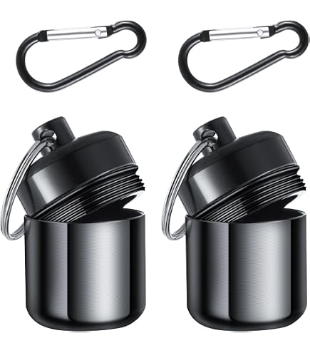 Custodia Porta Tappi Auricolari In ABS Con Moschettone In Alluminio - Portachiavi Da Viaggio Compatto, Organizer Per Tappi E Piccoli Oggetti (Nero)