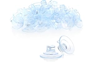 com-four® 60x portaventose per Lucine - Ventose con Fessura in Trasparente - portaventose con Ventosa per Decorazioni a Natale, Pasqua, Capodanno (060 Pezzi - Trasparente)