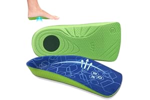 Insoles for Plantar Fasciitis, QBK Arch Support Insoles for Men, Avoid Achilles Tendonitis, Metatarsalgia, Overpronation, Heel Spurs, 3/4 Thin Unisex Insoles S