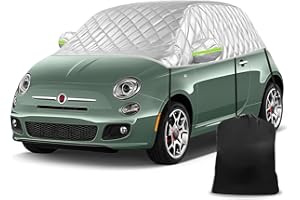 LMYSUFI Copertura Mezza Auto Compatibile con Fiat 500 2007-2025, Telo Copriauto Inverno Estate Copri Auto Antigrandine