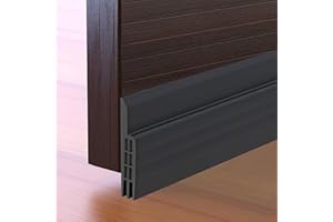 YIHAIC Burlete Bajo Puerta Autoadhesivo de Goma de Silicona - Antipolvo, Aislamiento Acústico, Prueba de Viento y Agua (Negro, 100 x 5 cm)