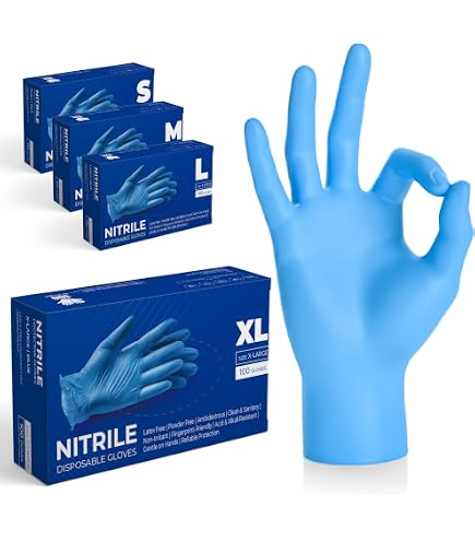Semperguard 3000001629 Xpert Einmalschutzhandschuh aus Nitrillatex, puderfrei, Chemikalienspritzschutz, Größe L, 8-9, Grün/Blau (100 er-Pack), L (100er Pack) Baumarkt