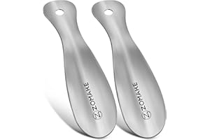 ZOMAKE Calzascarpe Metallo, 19cm Calza Scarpe Corto Calzante Per Scarpe Piccolo da Viaggio, Shoe Horn Portatile per Uomini Donne Bambini