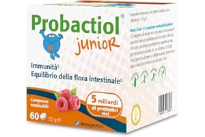 METAGENICS Probactiol Junior - Equilibrio della Flora Intestinale - Sostiene l’Immunità - 60 Compresse Masticabili