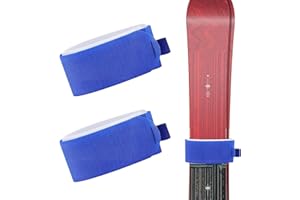 XPEX 2 Pezzi Cinghie di fissaggio Bastoncini sci Cinghie da Sci Fascette Sci Cinghia Porta Sci Regolabile Cinghia da Sci in Nylon, Ski Straps con Cuscinetti Protettivi Eva Cinghia di Fissaggio