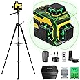 IKOVWUK Laser Level with Tripod, 3x360° Cross Line Laser for Construction and Picture Hanging, Level Tool with 5200 mAh Rechargeable Battery, Compact Adjustable 59.8-inch Tripod Included