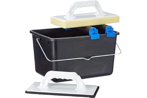 Top Deal 1801673 Kakelrengöringsset, Svart, Hink 12 L, Set med 5