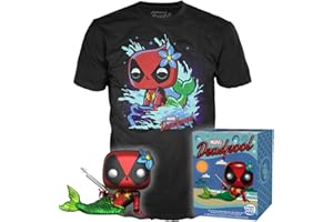FUNKO POP- Set Figura Pop & tee Marvel Deadpool Mermaid Exclusive Talla L Playsets, Multicolor (889698340359)