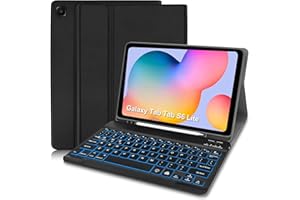TITITINITA Case with Keyboard for Samsung S6 Lite Tablet 2024 & Built-in S Pen Holder-Slim Smart S6 Lite Case with Bluetooth Keyboard for Galaxy Tab S6 Lite 10.4 2024/2022/2020 (SM-P620/P625/P615/P619), Black