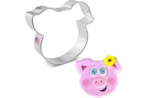 ANN CLARK COOKIE CUTTERS Cortador de galletas con cara de cerdo, 4 pulgadas, fabricado en Estados Unidos por Ann Clark