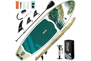 BAUDELIO Inflatable Stand UP Paddle Board, 10’6 x 33” x 6” Paddle Board with Backpack, Pump, non slip Mat, Phone Case Ultra-Light Paddle Boards for Adults