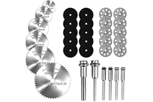 SHENGBENHAO Trennscheiben Set, KREISSÄGEBLATT Schneidräder für Multifunktionsgeräte, Rotationswerkzeuge mit einem 1/8 Schaft für das Schneiden von Holz, Metall