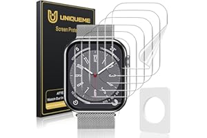 UniqueMe [6 pièces Protection écran compatible avec Apple Watch Series 7/8/9 41mm Film, [Installation facile] [Film Flexible] Soft HD TPU