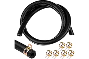 FUNVCE Benzinschlauch Ø 6 mm, 100cm Lang, Kraftstoffschlauch mit 5 Stücke Schlauchschellen, Autoschlauch, für kleine Motoren, Moto, Auto