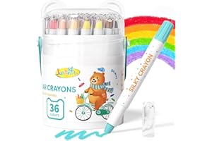 JUPITEARTH 36-Color Crayons for Toddlers 1-3 and Kids 4-8, Non-Toxic Washable Crayons, Ultra-Silky Easy-Grip Art Supplies, Ideal Coloring Gift for Boys and Girls