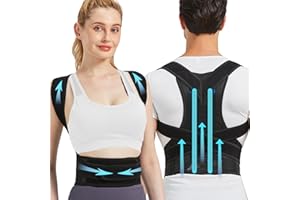 FVFCCD Correttore Posturale Uomo Donna, Supporto per Schiena Dritto, Correzione Postura Regolabile, per Allenare la Schiena, Alleviamento Dolori a collo, Schiena e Spalle