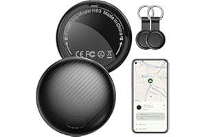 AICPAN Android Tracker Tag 2 Pack, Smart Tag Bluetooth Key Finder Work with Google Find My (Android Only), Item Locator for Luggage, Bags, Wallet, Replaceable Battery, Black