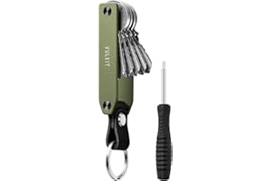 VULKIT Portachiavi Metallo Organizzatore di Chiavi Keysmart Compatto Portachiavi da Uomo per 1 a 6 Chiavi Orbitkey con Anello Portachiavi-Auto