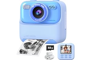 CIMIZI Upgrade Kinderkamera Sofortdruck für Jungen und Mädchen, 1080P HD Dual-Linse Selfie Digitalkamera mit Druckpapier & 32G Karte, Weihnachten Geburtstag Geschenke Spielzeug für Kleinkind und Jugendliche