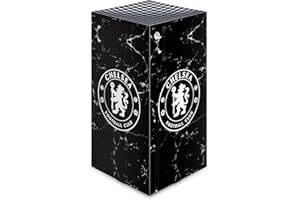 Head Case Designs Offizielle Zugelassen Chelsea Football Club Schwarz Marmor Gemischt Logo Vinyl Haut Gaming Aufkleber Abziehbild Abdeckung kompatibel mit Xbox Series X Console