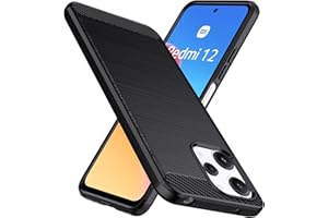 Natbok Funda para Xiaomi Redmi 12 4G,TPU Suave + Fibra de Carbono Flexible Carcasa,Grado Militar a Prueba de Golpes,Anti-Raspaduras,Antideslizante Funda para Redmi 12,Negro