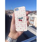 Lavderuar Cherry Loves Nakışlı Kawaii Kiraz Desenli Telefon Kılıfı &ndash; iPhone ile Uyumlu, Darbe Emici, Şık ve Dokulu Arka Kapak