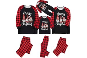 ZHUNGZAOH Weihnachten Schlafanzug Familien Pyjama Set Lang Tops+Hosen Weihnachts Couple Pyjama Set Rundhals Nachthemd Hausanzug Weihnachts Matching Pyjamas Familien-Weihnachtspyjama für Erwachsene und Kinder