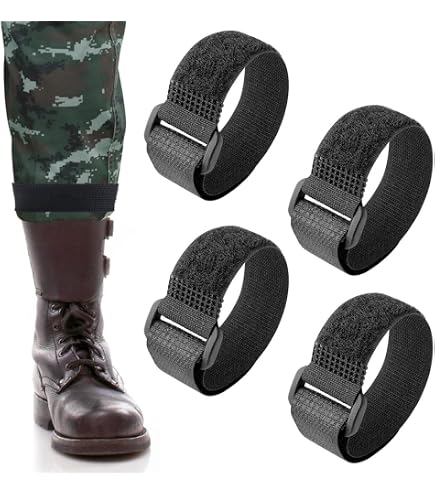 6 Mollette Per Pantaloni Da Bici Con Fascia Elastica E Velcro | Fermapantaloni Antiscivolo Per Corsa, Trekking, Pesca | Accessorio Universale Nero