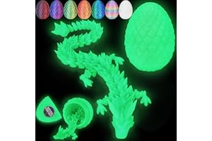 Merrwon 3D-Gedruckter Drache (28,5 cm) mit Drachenei - Kreative Spielzeug und Deko, Nachtleuchtend