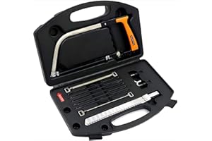 ZIMAIC Mini Set Sierra de mano, 15-in-1 multifuncional serra de arco, con 8 hojas de sierra de acero HSS, serra de pequeno manual ferramenta de arco para cristal, azulejos, madeira, metal, plástico