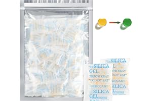 OMECO 5g x 60 Sacchetti Silica Gel Bustine, Essiccante con arancione indicatore, Bustine Gel di Silice per Anti Umidita, Deshumidificador per Alimenti Armadio