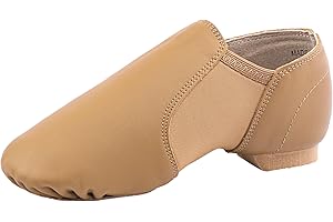 Linodes Leather Jazz Shoe Slip On for Girls and Boys (Toddler/Little Kid/Big Kid) brown Size: 13 Little Kid
