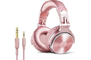OneOdio - Auriculares cerrados, de DJ, para control y mezcla, de piel protegida, aislamiento acústico, movimiento giratorio de 90°, estéreo, portátiles, para cubrir las orejas