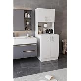 DF03101 &Ccedil;amaşır Makinesi Dolabı Banyo Boy Dolabı BEYAZ