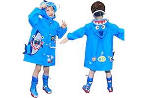 JinBei Płaszcz przeciwdeszczowy dla dzieci, ponczo przeciwdeszczowe, wodoodporny, płaszcz przeciwdeszczowy, kurtka, peleryna z kapturem, oddychająca, lekka, przenośna, łatwa do wyschnięcia, strój