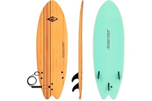 Osprey Pinstripe Foam Surfboard Soft Foamie Complete with Leash and Fins, High Spec Vacuum Sealed