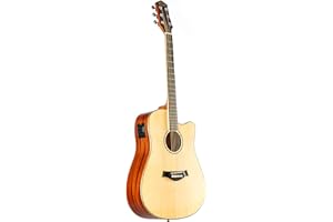 Red Hill DCE-S NT Natural Dreadnought Cutaway Westerngitarre, Massive Fichtendecke, Sapele Korpus, JM-6T Tonabnehmer, Stimmgerät, 4-Band Equalizer