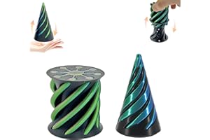 ACKYGETRICH Impossible Pyramid Passthrough Sculpture - 2Pcs 3D Printed Spiral Cone Fidget Toy, Stress and Anxiety Relief Toy, Pass Through Pyramid Fidget Toy for Adult Children (green)