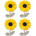 EMEGCY Sunflower Brooch For Women – Gold-Plated Rhinestone Flower Pin, Gift For Wife, Girls, Mom