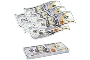 AMJKEJI 100 Pcs $100 Prop Money, Fake Money Stacks Educational Toys for Kinds, 100 Dollar Bills for Advertising, Film Props, Prank, Birthday Party Play Board Games