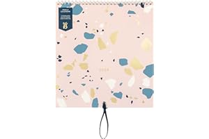 Busy B Rodzinny kalendarz miesięczny od stycznia do grudnia 2024 r., lastryko, kalendarz rodzinny 2024 z układem 6 kolumn, do harmonogramów rodzinnych i urodzin, kieszeni miesięcznych, naklejek i