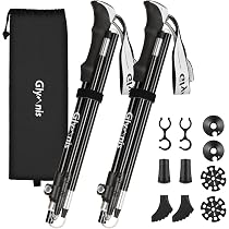 Bastoncini Trekking Telescopici In Alluminio - Leggeri (280g), Sistema Flip-Lock Rapido, Con Accessori Per Fango E Neve