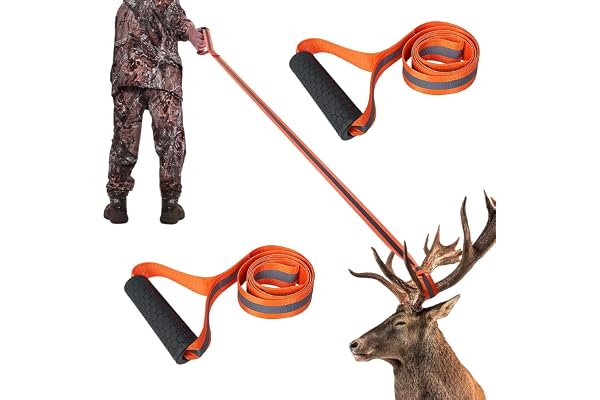 Qaestuan 3 st rådjur bogserrep jakttillbehör hjort dragrep för jägare nylon rådjur rep dragrep tunga rådjur reflekterande rådjur drake för jägare