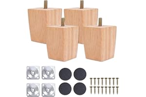 DOCACHE Sofá Pies De Madera, Paquete De 4 Patas De Madera para Muebles, Patas De Repuesto para Muebles, Sofá Pies De Madera para Sillón, Sillón Reclinable, Mesa De Centro, Aparador(6cm)