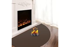 KHONGOO Tappeto per focolare per camini, 100 x 60 x 0,1 cm, tappetino ignifugo, per stufa a legna, camino, per interni ed esterni, protegge pavimenti e tappeti da scintille e braci, marrone
